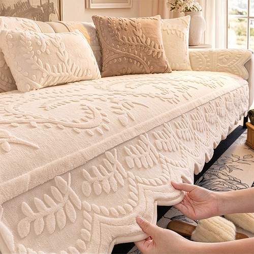 Thick plush sofa cover - thick,