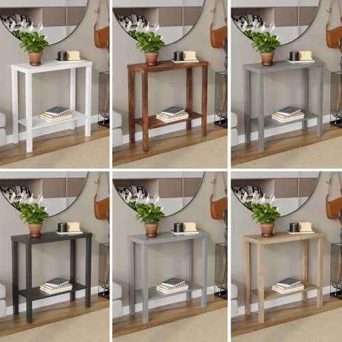 Tier wooden narrow console - 2-tier,